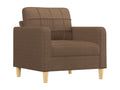 3-piece sofa set with cushions, brown fabric, PNVP06354
