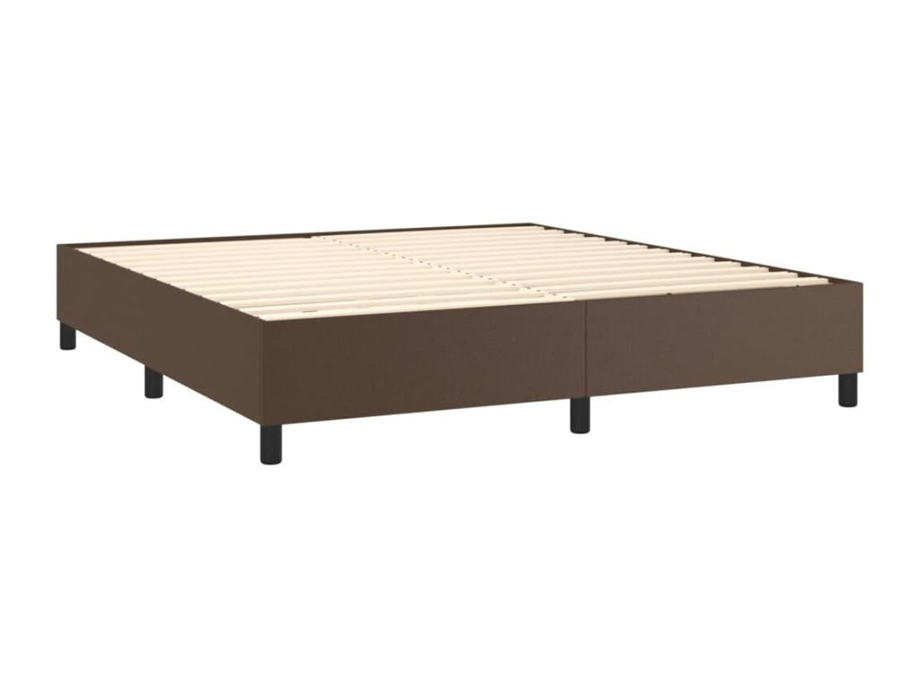 Upholstered bed base with mattress, brown, 180x200 cm, HYPU10670