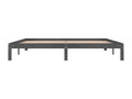 Grey bed frame, solid pine wood, 200x200 cm HDSP73955