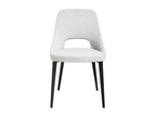 Luxameub white fabric chair with black steel legs - Set of 2 - Color Luxameub 55 FOYN00665