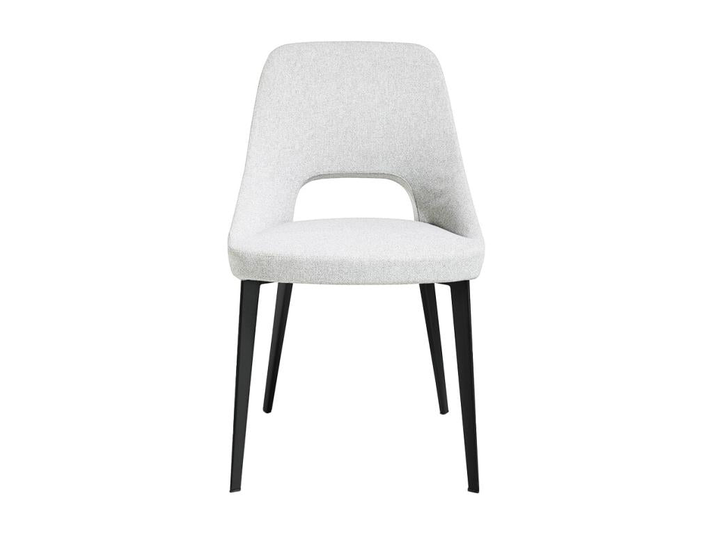 Luxameub white fabric chair with black steel legs - Set of 2 - Color Luxameub 55 FOYN00665