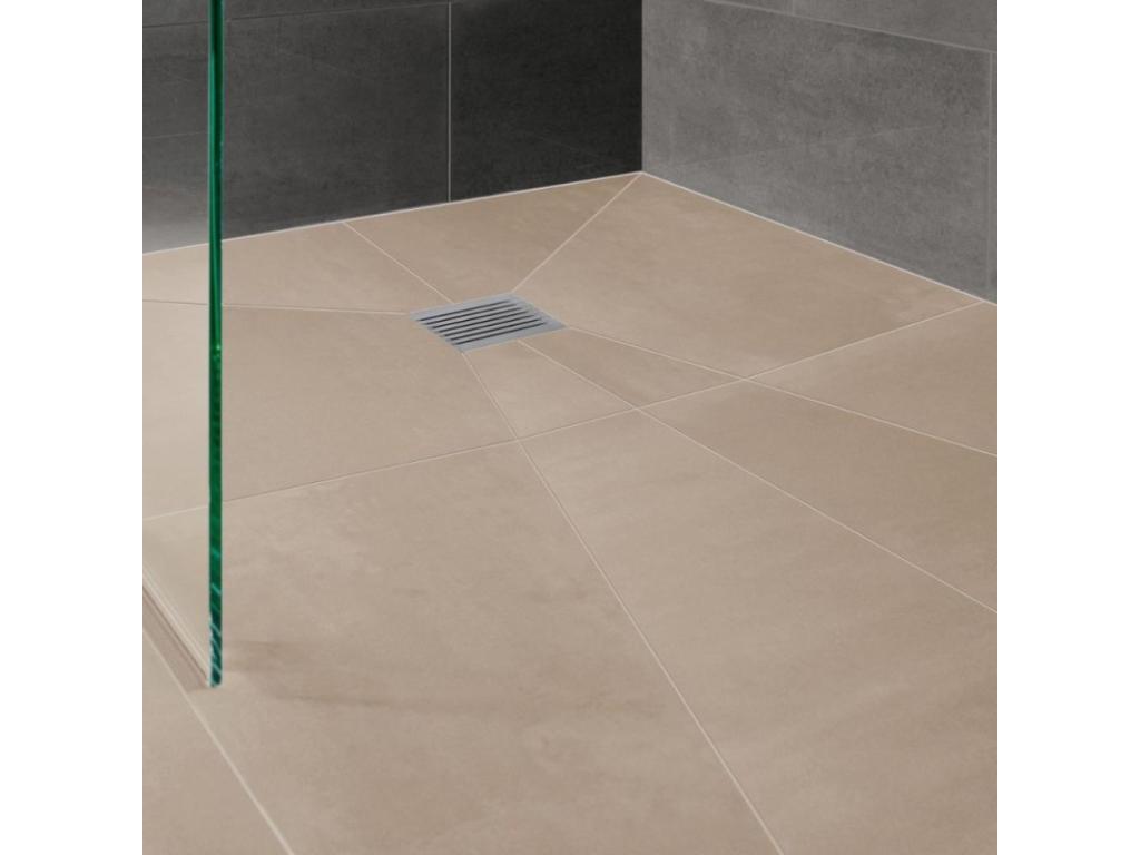 Luxameub Primo rectangular 160x100 shower tray for tiling, with offset drain and horizontal Luxameub waterproofing kit HFGM53170