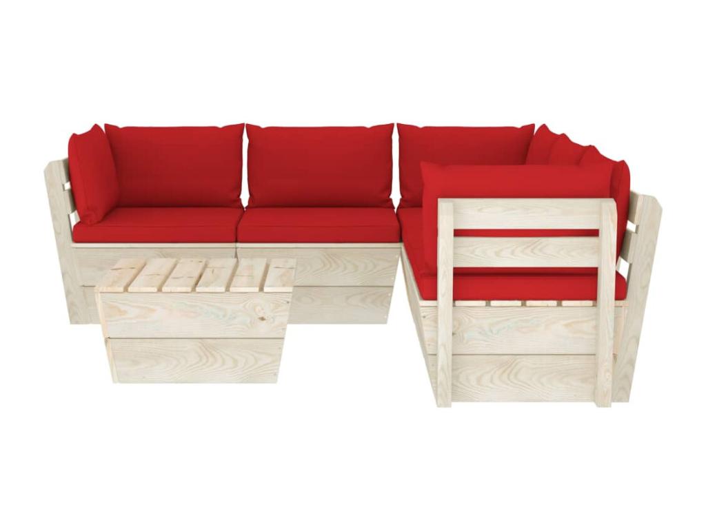 6-piece pallet garden furniture set with cushions, impregnated spruce HMXX54733