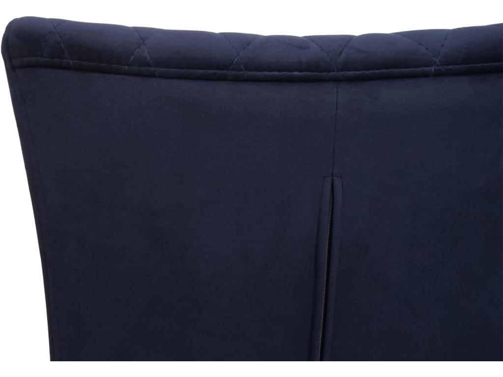 Set of 2 dining chairs, visitor chairs, modern design steel, anthracite-blue powder-coated velvet, CDS04486 MUGP42988