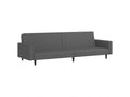 Dark grey velvet 2-seater sofa bed FFWR72423