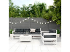 Garden furniture set with cushions, 6 pieces, white, solid pine wood, FBLA88745