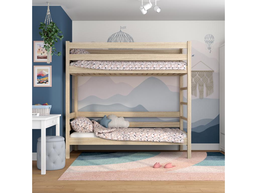 Oak bunk bed N03 Whitewashed Oak 120x200 XTJV86281