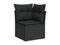 11-piece garden furniture set with cushions, black resin wicker TFKD65335