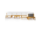 12-piece garden furniture set with cushions, cream color, solid wood, Luxameub 2 OIJS19876