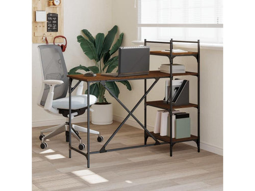 Computer desk with shelves, brown oak, 120x47x109 cm, OILY19597