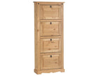 Cosymeub Mexican-style shoe cabinet with 4 drop-down doors in solid pine with a stained and waxed finish FSIE81190
