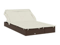 2-seater sun lounger with folding canopy, brown, 213x118x97 cm QDJH56611