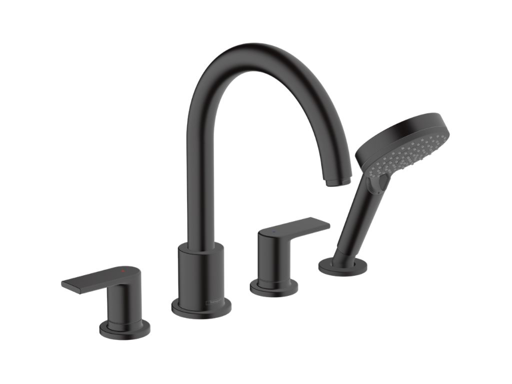 Luxameub PINPAI 4-hole bath/shower mixer, matte black, VDTV61529
