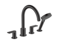 Luxameub PINPAI 4-hole bath/shower mixer, matte black, VDTV61529