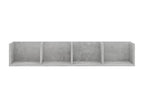 Wall-mounted CD shelf, concrete grey, 100x18x18 cm, engineered wood, HPUG43716