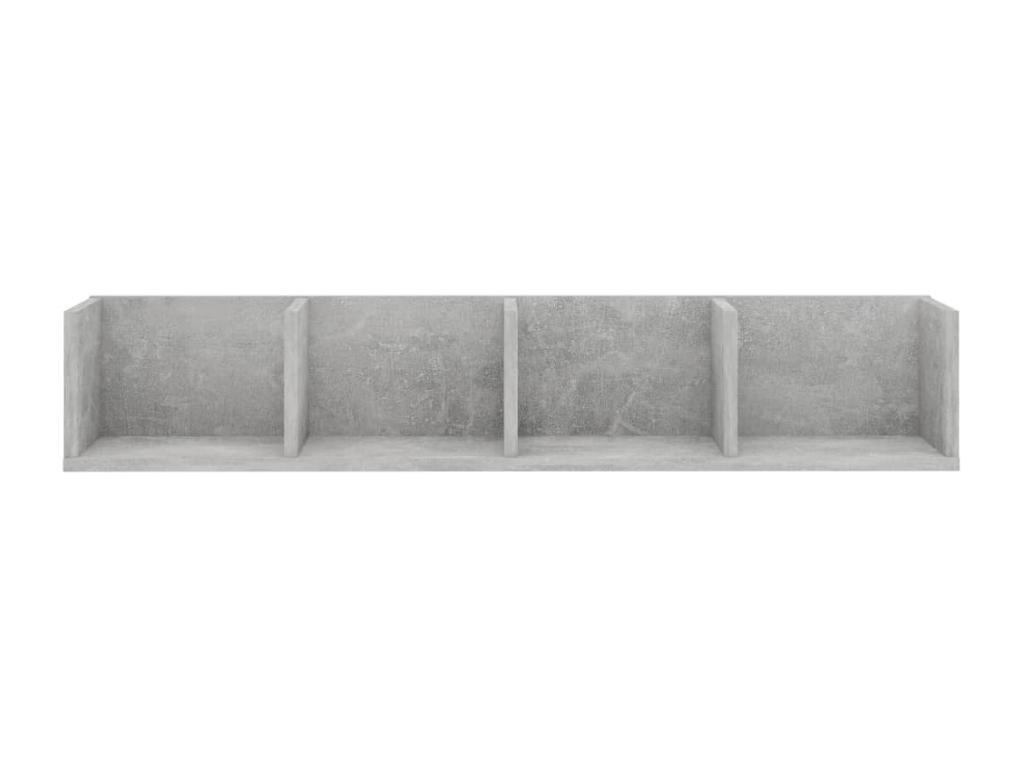 Wall-mounted CD shelf, concrete grey, 100x18x18 cm, engineered wood, HPUG43716