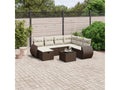 8-piece garden furniture set with brown resin wicker cushions MZZO37598