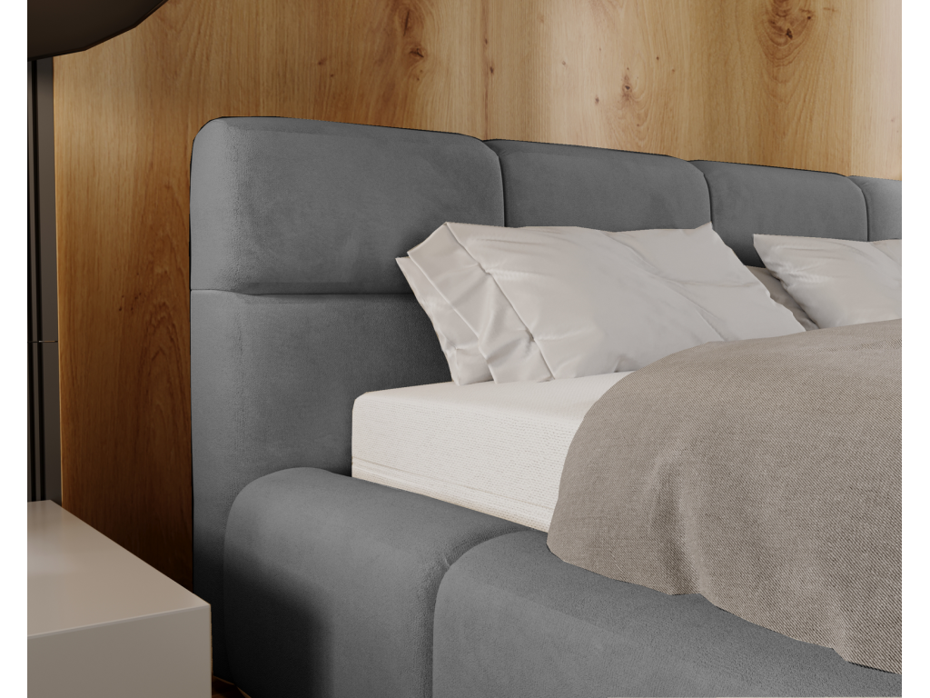 Luxameub Storage Bed 180x200 cm Luxameub - Upholstered Bed with Storage, Grey Luxameub Velvet 2217 ZEOH86789