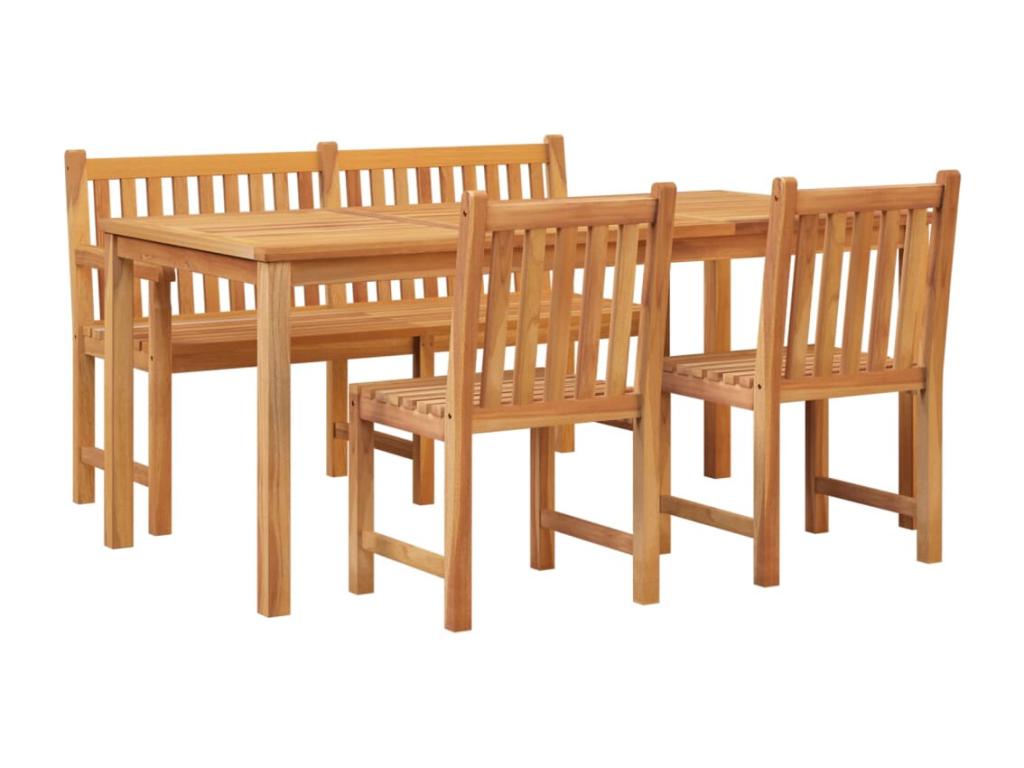 4-piece garden dining set, solid teak wood MBKO47963