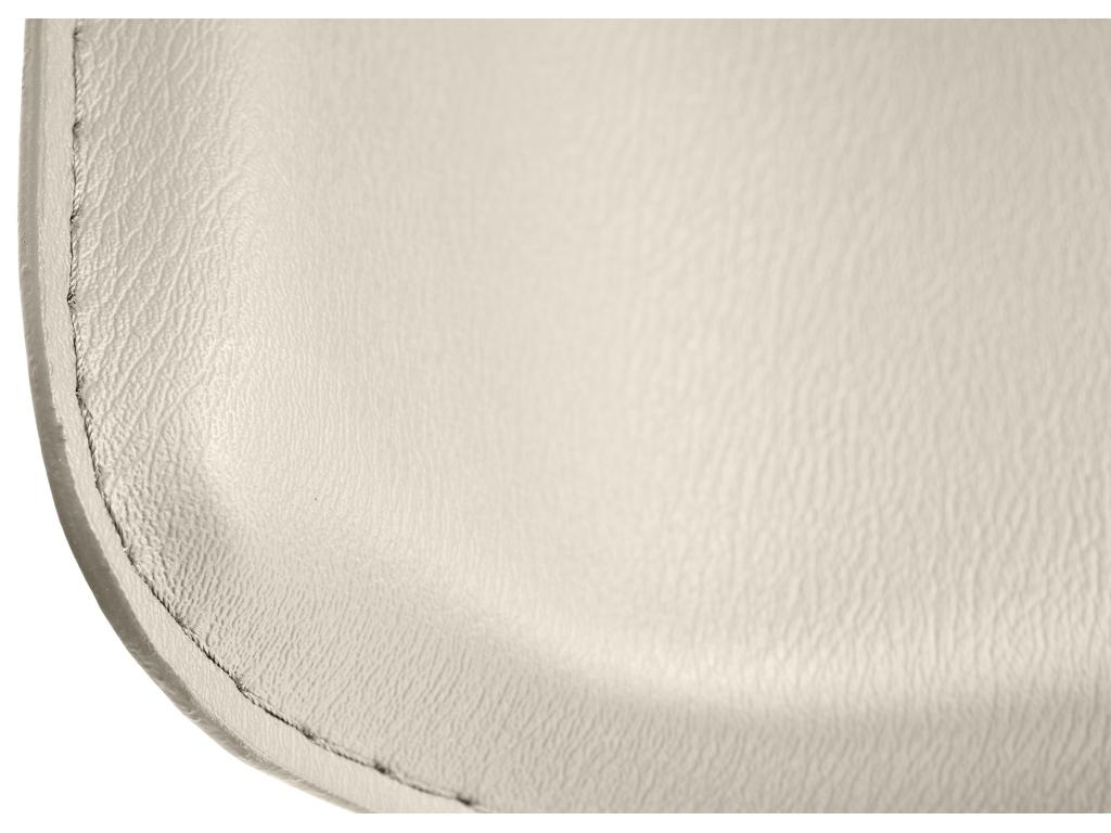 Bar stool - Faux leather / Chrome-plated metal - Cream - PINPAI QHJR02165