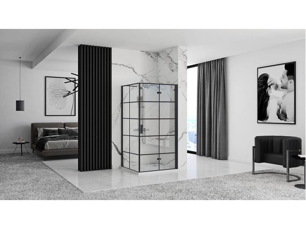 Luxameub Molier Shower Cabin 80x90 Black AGNA53810