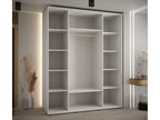 Luxameub 1 Sliding Door Wardrobe 235.2/200/60 3 Doors White/Black/Silver YTHA34777