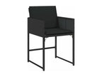 11-piece garden dining set with cushions, black resin wicker LJUZ07729