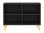 TV stand with solid wood legs, black, 69.5x30x50 cm, IUER61506