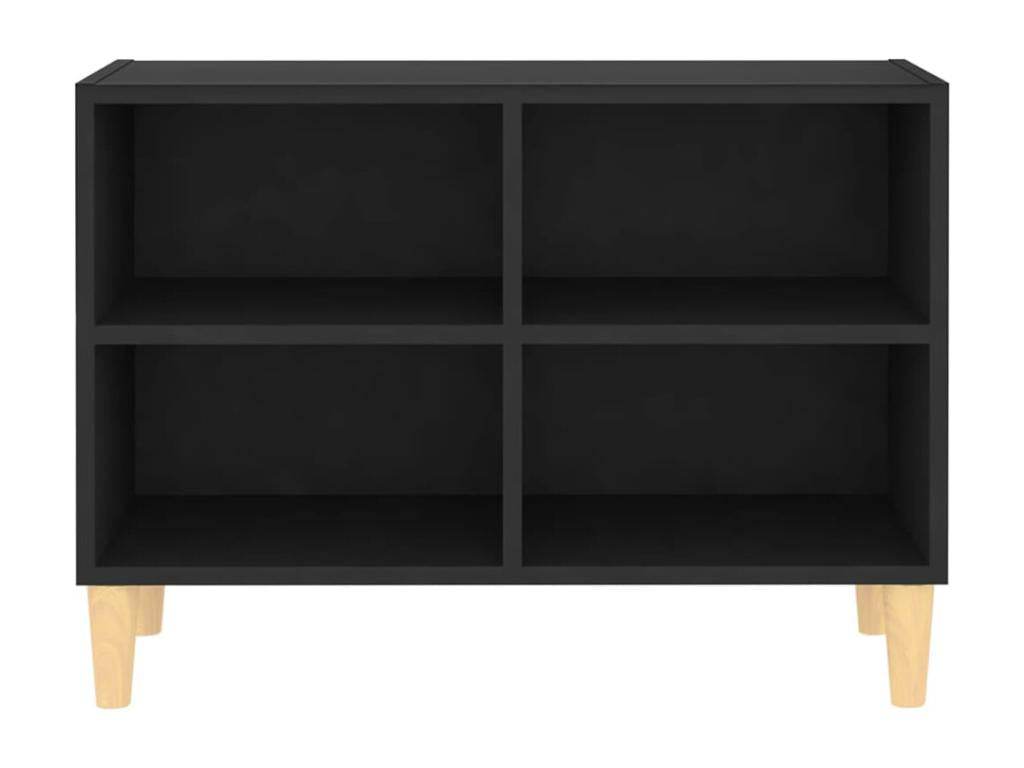 TV stand with solid wood legs, black, 69.5x30x50 cm, IUER61506