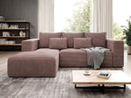 Luxameub 116 Pink Corner Sofa with Sleeping Function and Bedding Box, 255x161x91cm TDTC71442