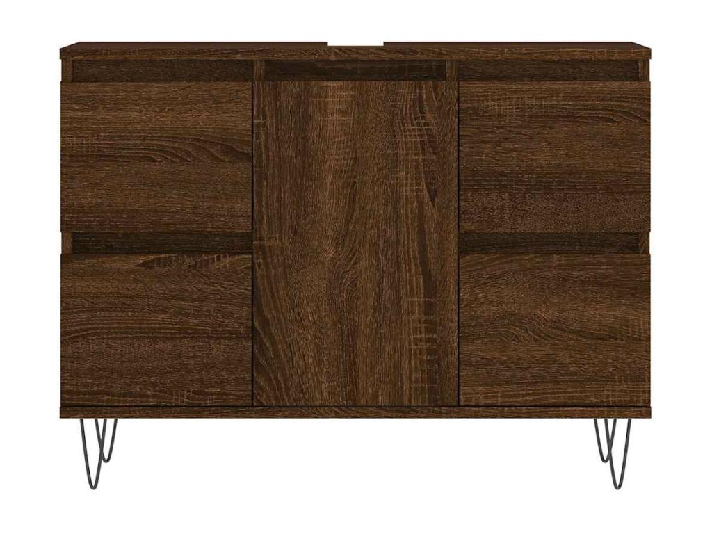 Bathroom cabinet, brown oak, 80x33x60cm, engineered wood, EZKR78500