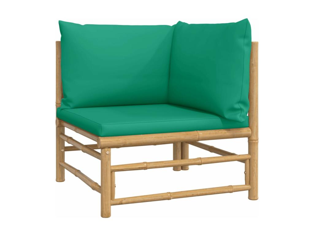 6-piece garden furniture set with green cushions Luxameub SOQW27830