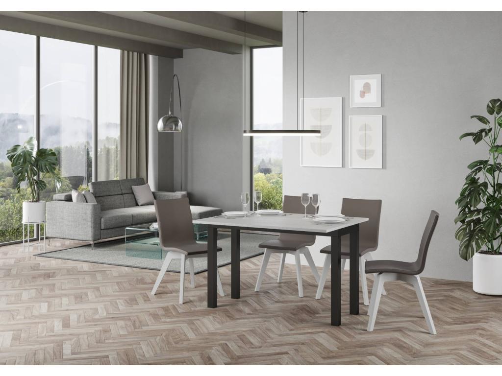 Extendable folding table 120x45/90 cm Everyday Double Ash White frame Anthracite KIUG75082