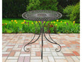 Garden side table - round 70 cm - Metal - Bronze - Luxameub ATIJ78245