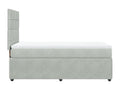 Luxameub bed base and mattress, light grey, 80x200 cm, velvet, OQWA40802