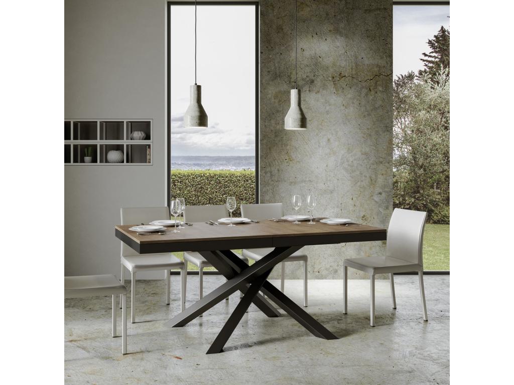 Extendable table 90x160/264 cm Volantis Evolution Walnut Anthracite frame RWTU65596
