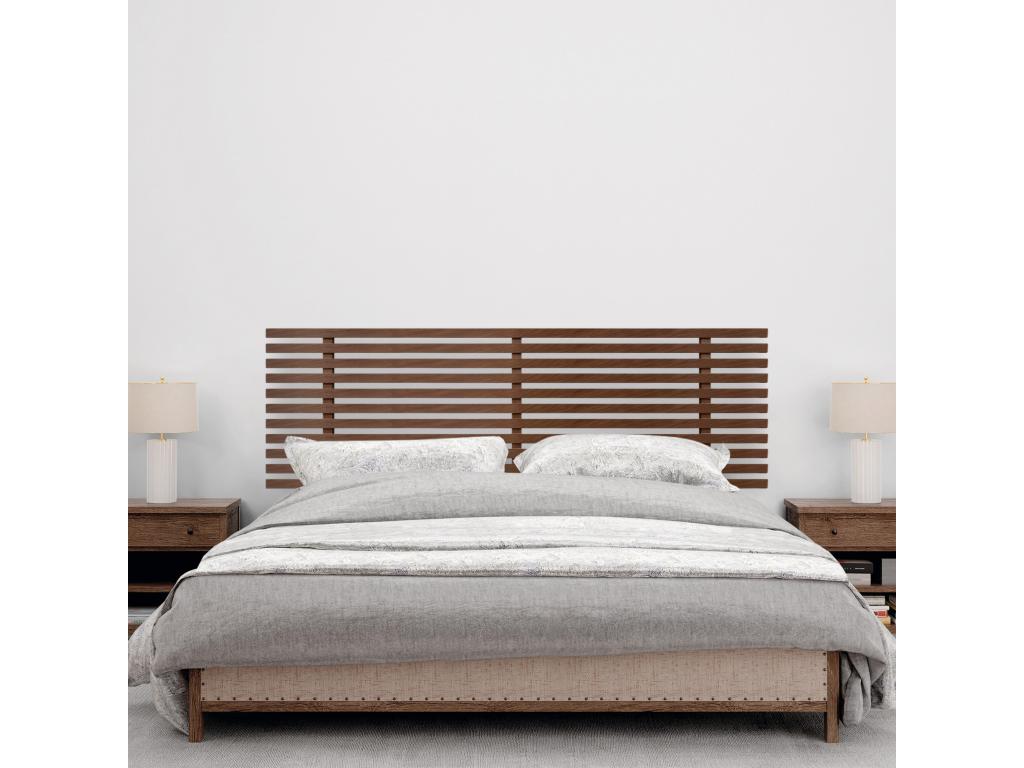 Luxameub Recycled Wood Headboard, Japanese Style, with Legs, 135x115cm, Fits 135cm Beds - Walnut Wood WZWC00638