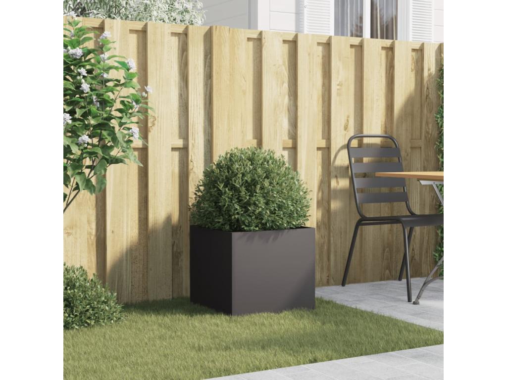 Black planter 42x40x39 cm cold-rolled steel DVBE08028