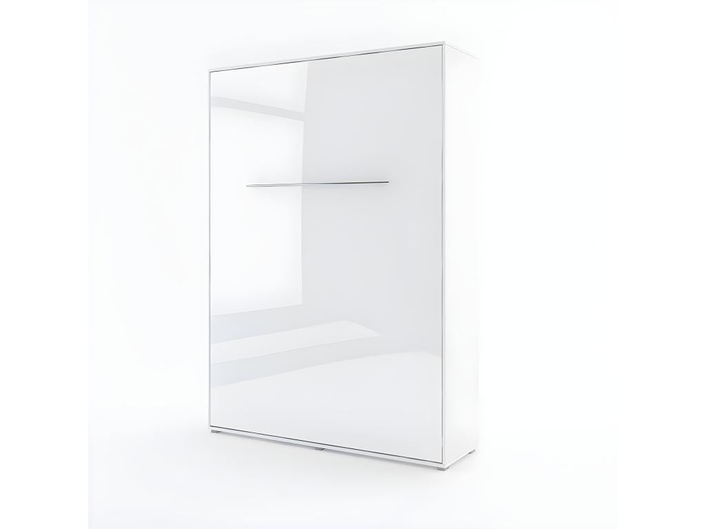 Luxameub Wall Bed with Mattress Included, Vertical, 140x200cm, Glossy White, Consus Folding Bed, Luxameub MFWA24058