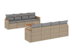 9-piece beige resin wicker garden furniture set with cushions FFKF81116