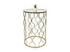 Cosymeub - Set of 2 Nesting Coffee Tables in Gold Metal with Glass Top DDAG84528
