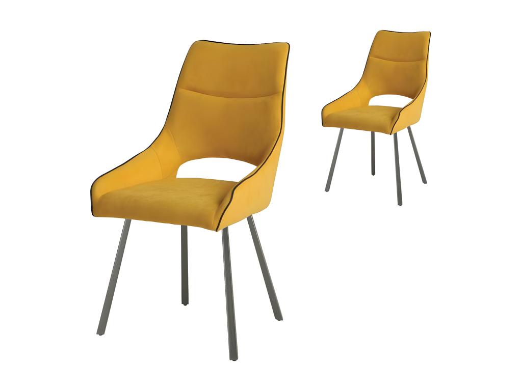 Cosymeub Metal/Fabric Yellow Chairs - Cosymeub NUIB70540