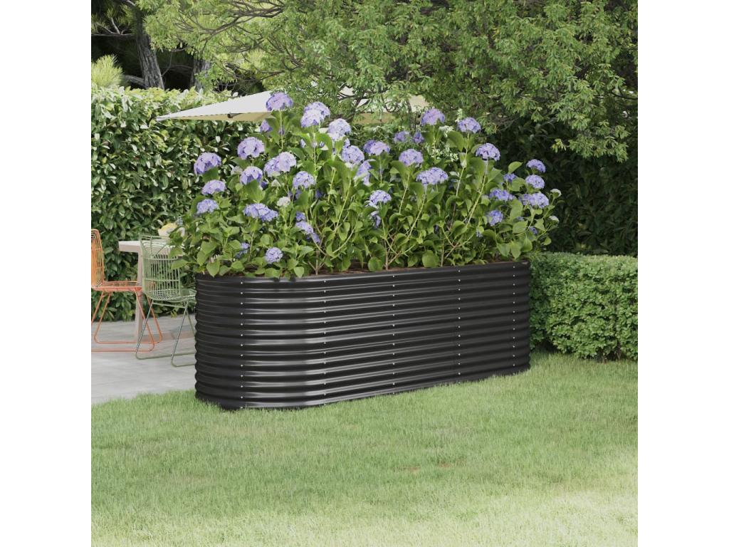Raised garden bed, powder-coated steel, anthracite XUEG68399