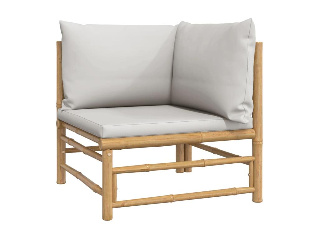 6-piece garden furniture set with light grey cushions Luxameub ZVPL20553