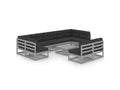 10-piece garden furniture set with cushions, grey, solid pine wood, 19 LLPY01685