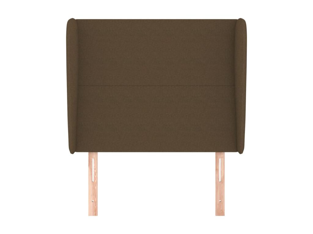 Headboard with wings, Dark Brown, 93x23x118/128 cm, Fabric OCCD86660
