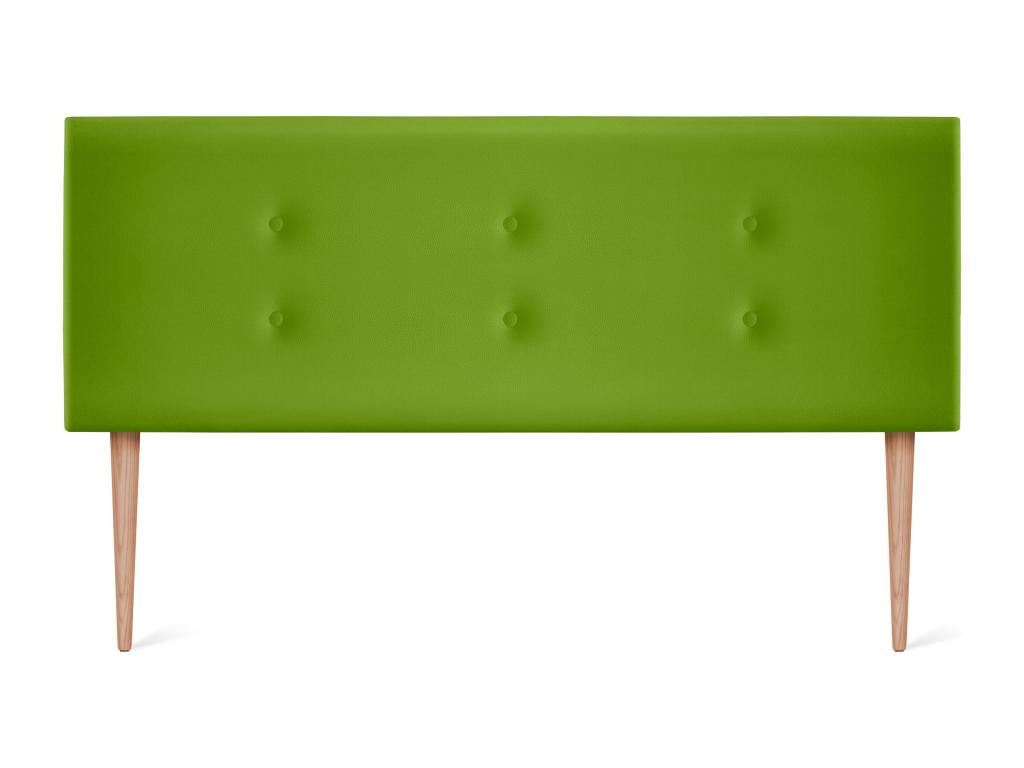 Luxameub Faux Leather Headboard with 2 Buttons 145x105cm with Legs for 135/140cm Beds - Green BMAJ54524