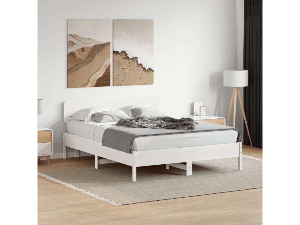 White headboard 150cm solid pine wood YHLZ02584