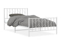 Metal bed frame with headboard and footboard, white, 107x203 cm, EJCB59186
