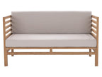 2-seater teak garden sofa - Light natural and grey - Luxameub IDMZ25287